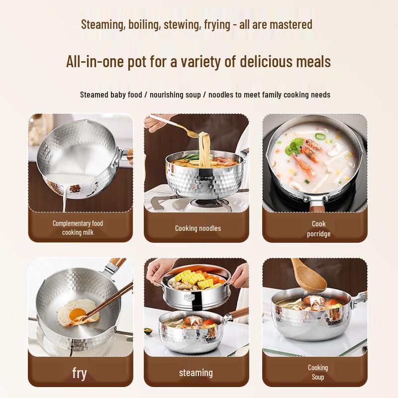 Wutuo 316 Stainless Steel Multi-Layer Yukihira Saucepan