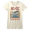 Ladies AC/DC We Salute You Vintage White Rock and Roll Music Band T-T-shirt Tops Tees Men's Women's Unisex