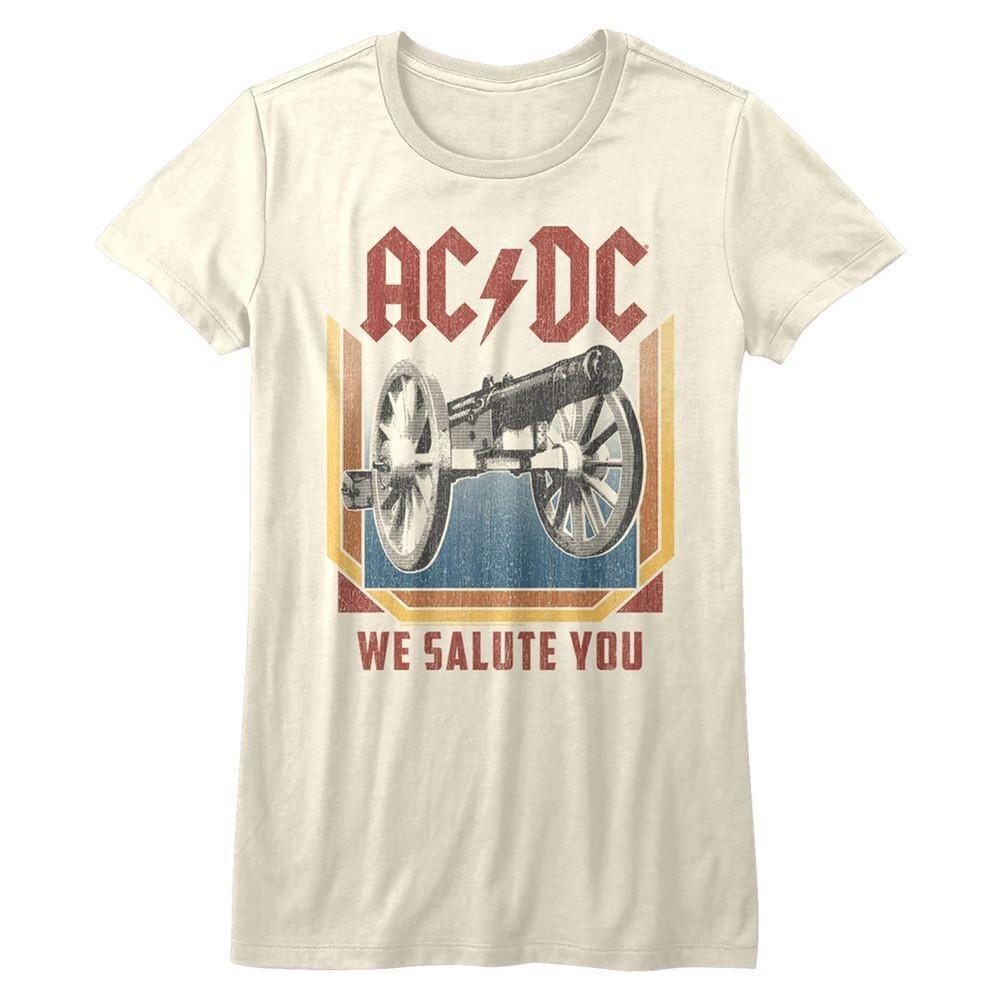 

Ladies AC/DC We Salute You Vintage White Rock and Roll Music Band T-T-shirt Tops Tees Men s Women s Unisex 2XL