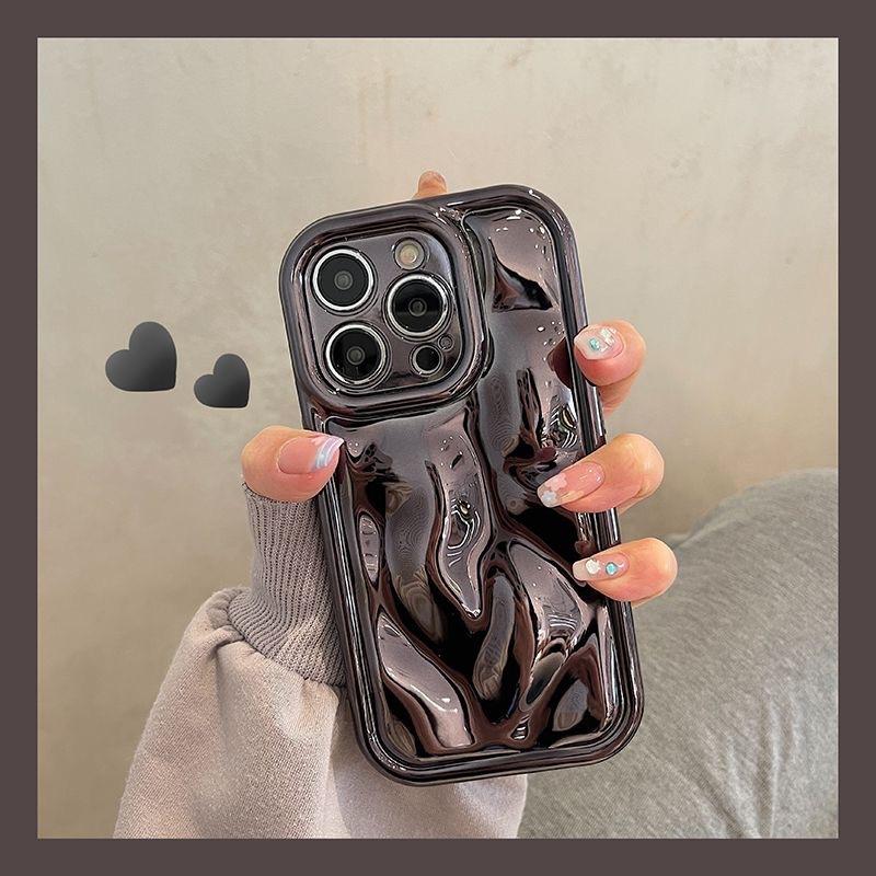 For iPhone 15 Pro Max Luxury 3D Meteorite Texture Plating Frame Phone Case For iPhone 11 12 13 14 16 Plus Soft Protective Cover