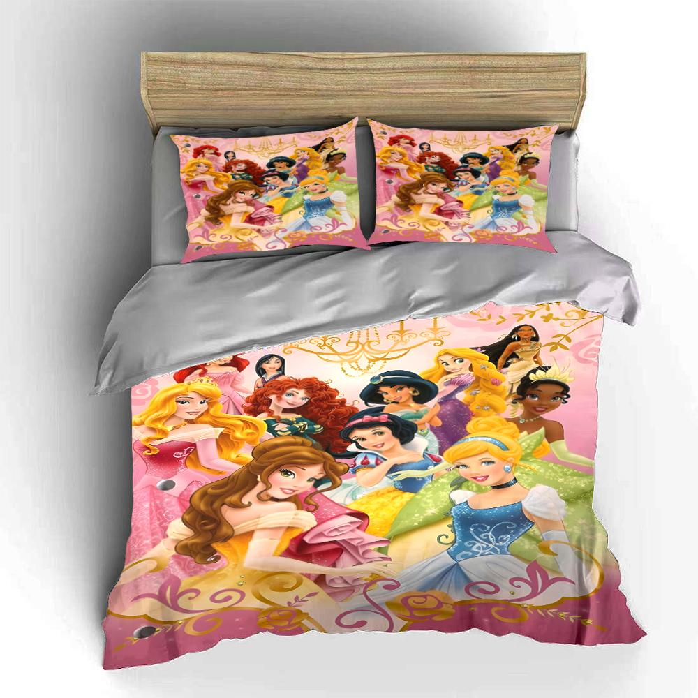 Princess-Themed Bedding Set for Kids Bedding set (1 duvet cover, 2 pillowcases, duvet not included)