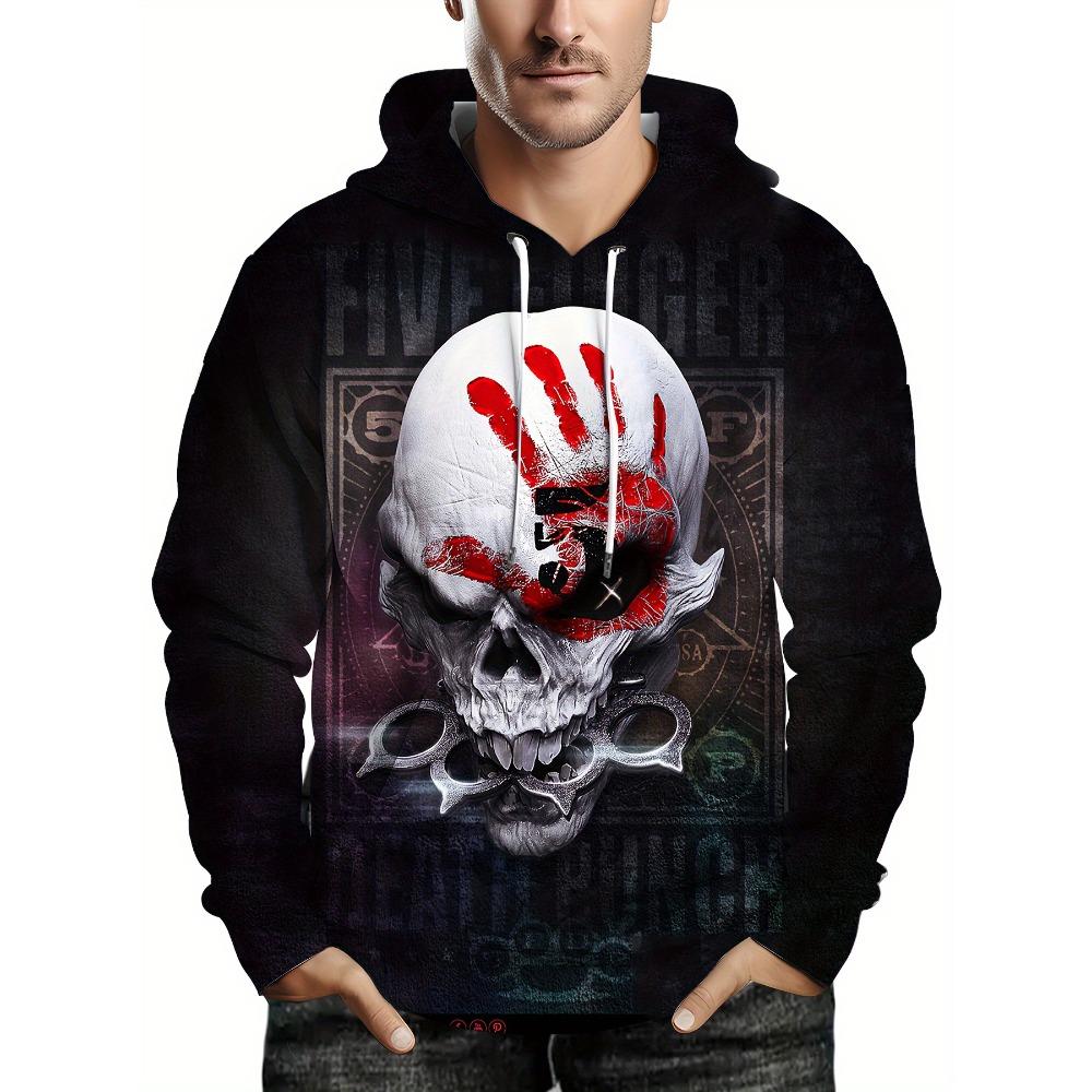 

Men s Hoodie For The Spring And Autumn Features A Street Casual Roller Skating Fashion With A Soft 3D Skull Pattern Print S