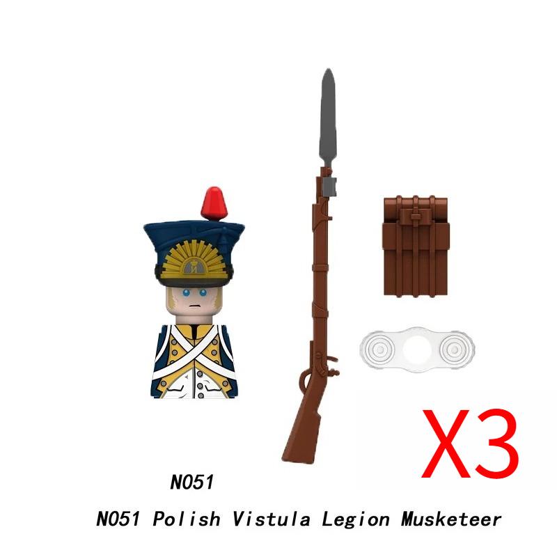 MOC Militar Medieval Guerra Napoleônica Blocos de Construção Exército Britânico Francês Infantaria Cavalaria Figura de Soldado Brinquedo de Peças