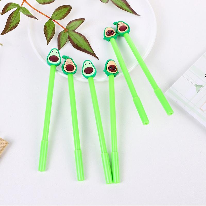 10 Pcs Avocado Fruit Gel Pen 0.5mmCarbon Black Quick Drying Stationery Office School Supplies Gifts Sweet Lovely Pretty Creative Back To School Season