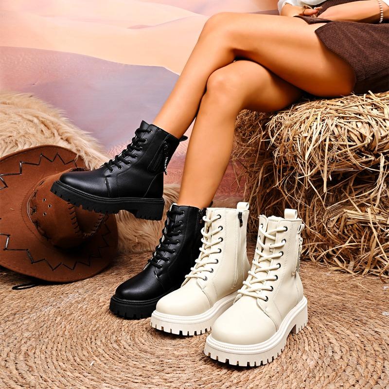 Fashion 2025 NEW Winter Simple and fashionable Warm Short Plush Ankle Boots Women Fashion Woman Comfy Low Heels Leather Boot
