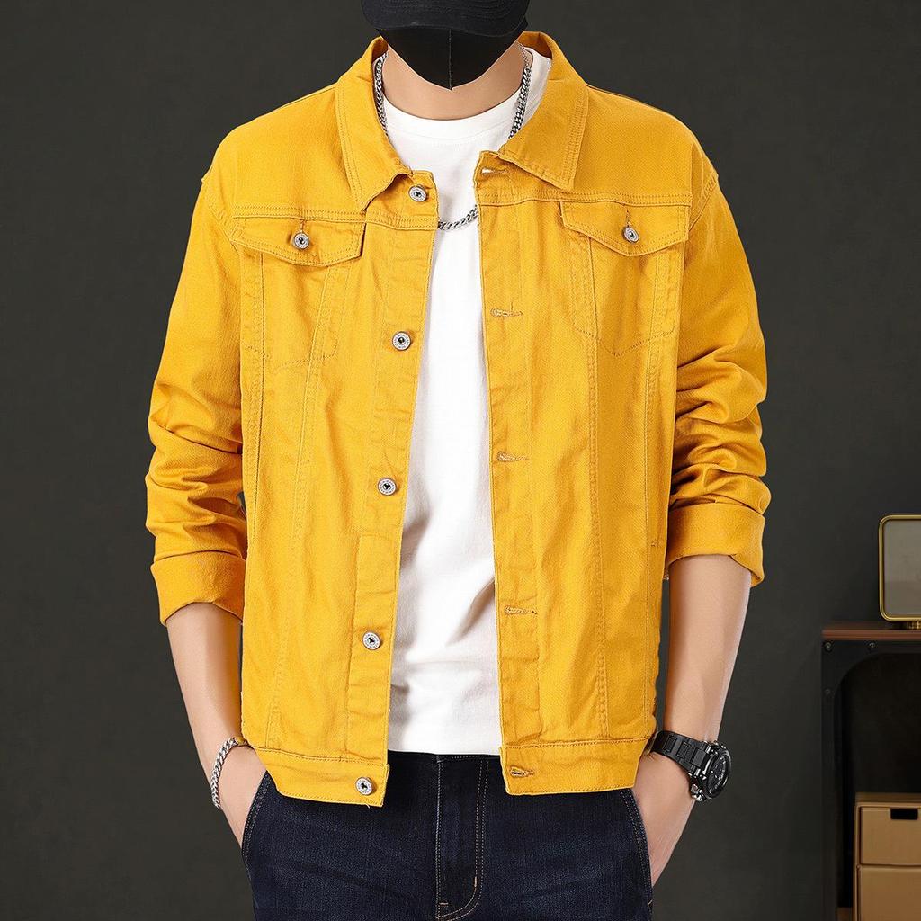 Men's Slim Fit Elastic Denim Jacket for Spring & Autumn - Casual Couple's Top