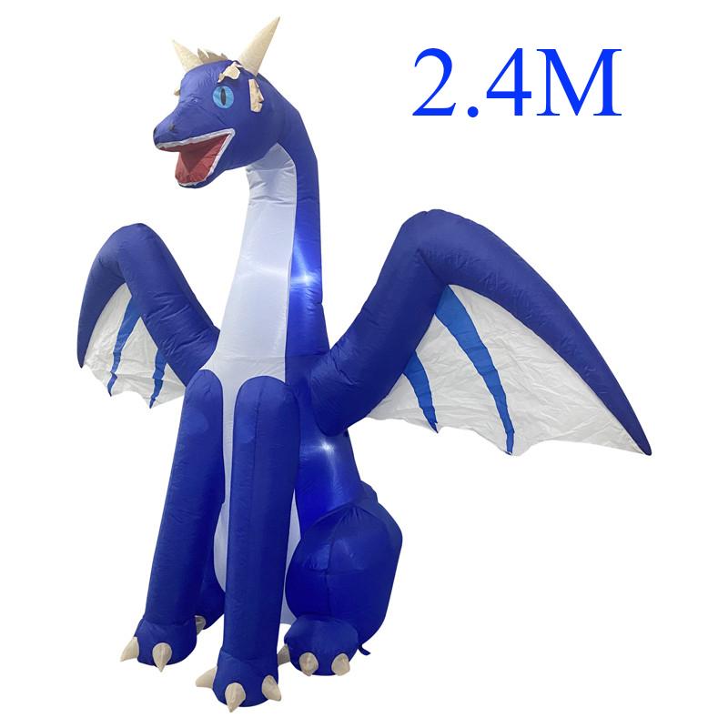 

2.4M Halloween Inflatable Dragon Decoration with LED Light Large Christmas Outdoor Decor Holiday Blow-up Ornament Courtyard Prop UK