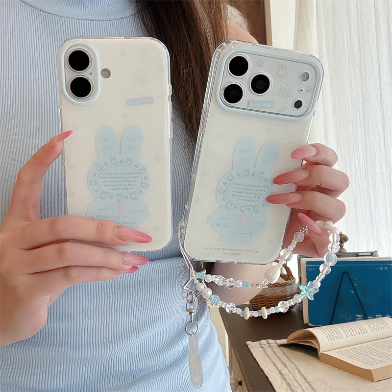 High-End Cute Bunny Chain Case for iPhone 17/16 Pro Max/15 Pro