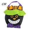 Atmospheric Photo Props Halloween Candy Bags for Kids, Trick or Treat Handbag with Handle, Spooky Cute Cartoon Pattern Witch Ghost Black Cat