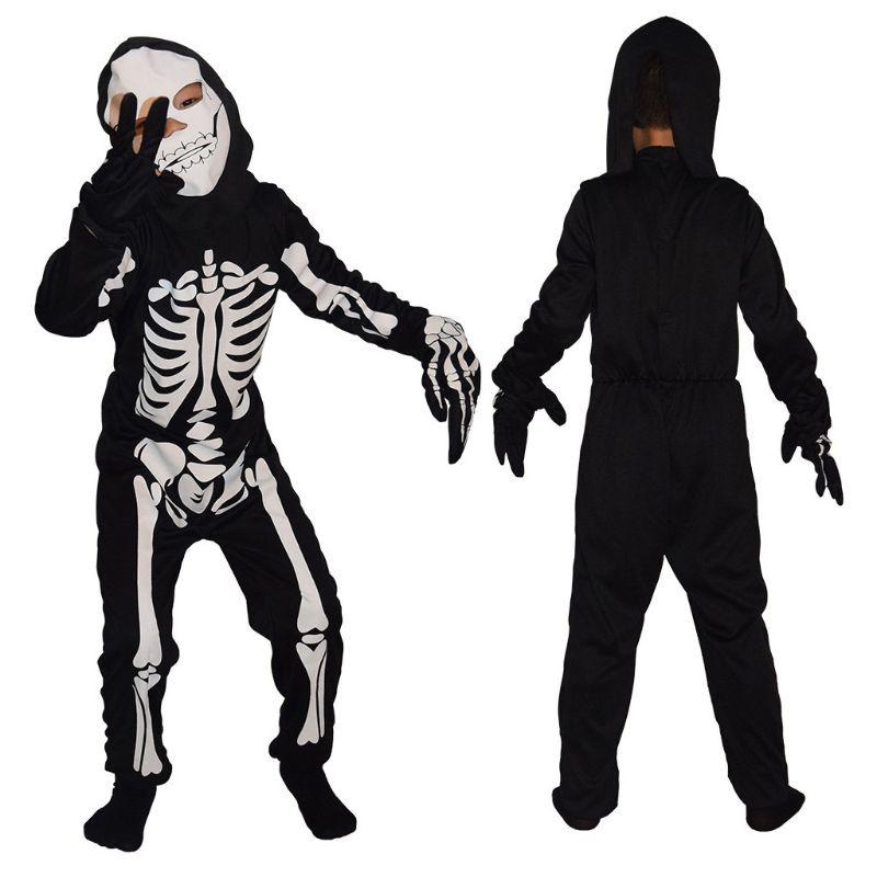 Childrens Skull Print Jumpsuit Horror Theme Skeleton Cos Halloween Set Clothes