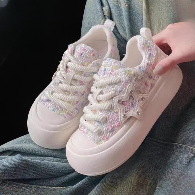 Милые кеды милые уродливые милые большая голова звезда 22 новые ароматные школьные повседневные хлебные туфли 35