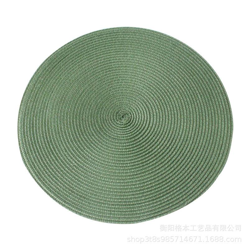 PP material woven placemat round heat insulation mat dining table western food non-slip mat nordic wind fruit plate coffee cup mat