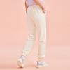 Anta Training Series Solid Color Logo Mid Waist Straight Leg Cuffed Sports Pants Women Pants Vanilla-White 962357303-2