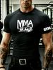 Men's High Elastic Breathable Compression Fitness Short Sleeves, MMA Fighting Graphic Logo
