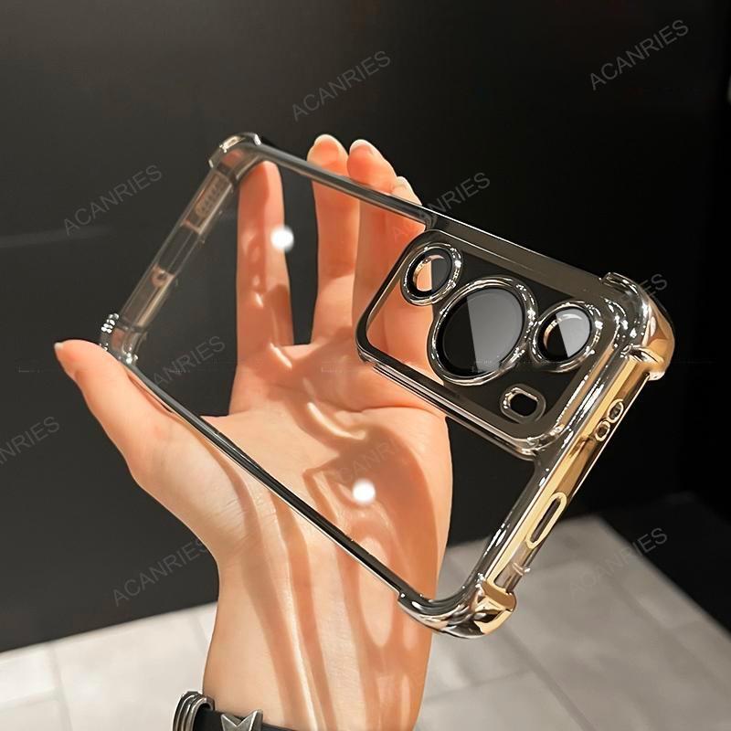 Glitter Silicone Phone Case with Iridescent Metallic Lens Frame for infinix HOT 60 5G 60i Pro Pro+ 50 4G 50i 40 40i 30i NFC 30 Play