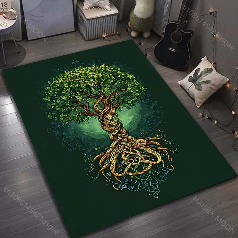 Nordic Totem Tree of Life Print for Carpet Living Room Bedroom Bedside Floor Mat Home Decor Sofa Room Area Rug Large Size