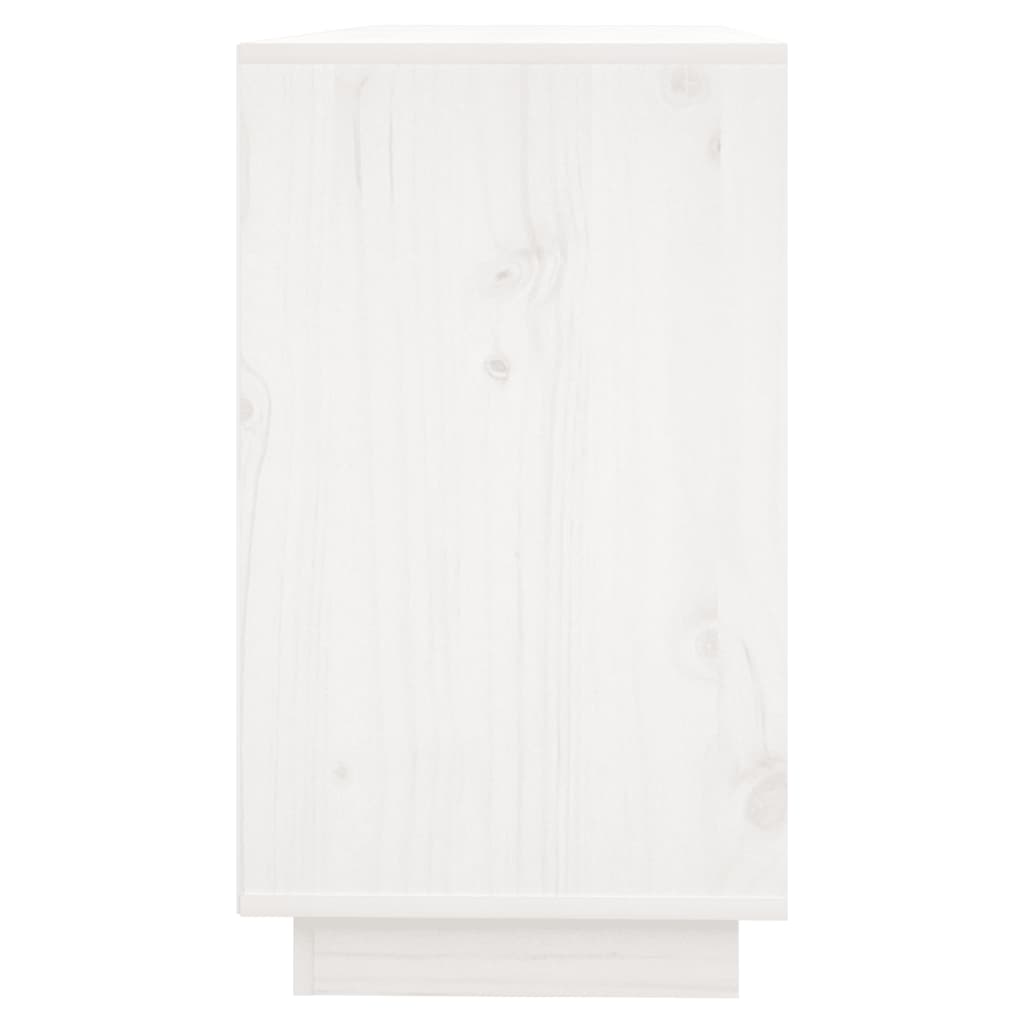 Sideboard White 111 x 34 x 60 cm Solid Pine Wood