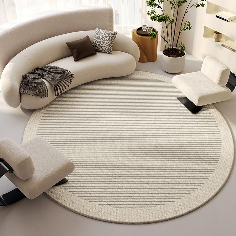 Round Living Room Carpet Large Bedroom Rug Bedside Floor Mat Soft Fluffy Beige Carpets Home Decoration Rugs Alfombra De Salón