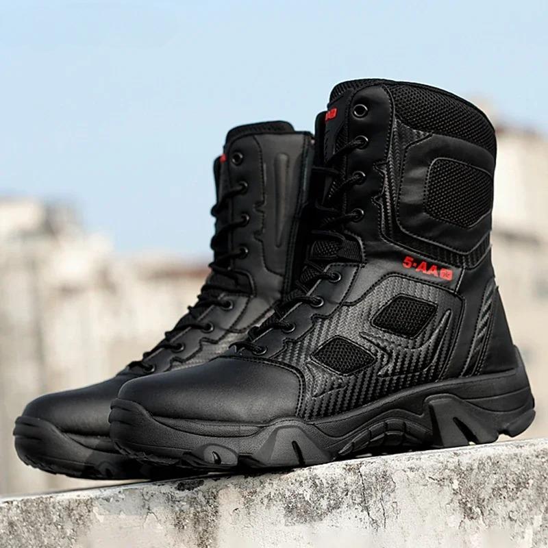 Men Shoes Winter Men Combat Tactical Boots 2026 Ankle Work Safety Shoes Special Force Army Boots Male Waterproof Motorcycle Shoe