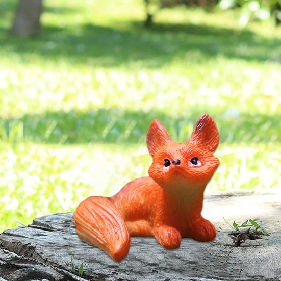 1/3/6Pcs Mini Fox Figurines Resin Miniature Foxes Landscape Fox Figurine Party Favors Garden Home Decor