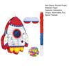 Pull String Rocket Ship Pinata Rocket Pinatas with Blindfold Bat Stick Confetti for Kids Space Themed Birthday Party Supplies