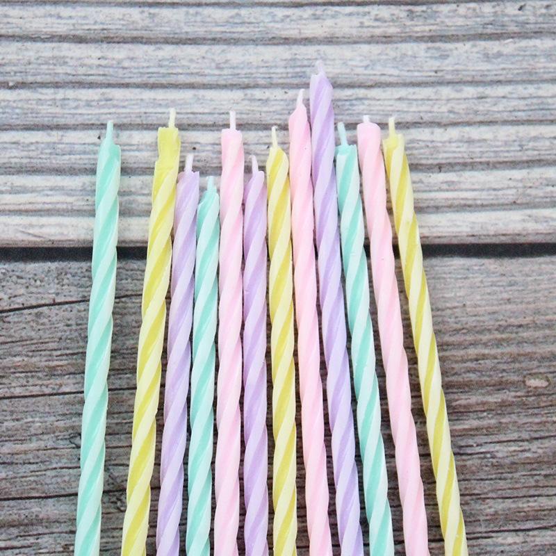 New Birthday Candle Colorful Thread Creative Children's Party Candle Happy Meeting A2 New Slender Candle