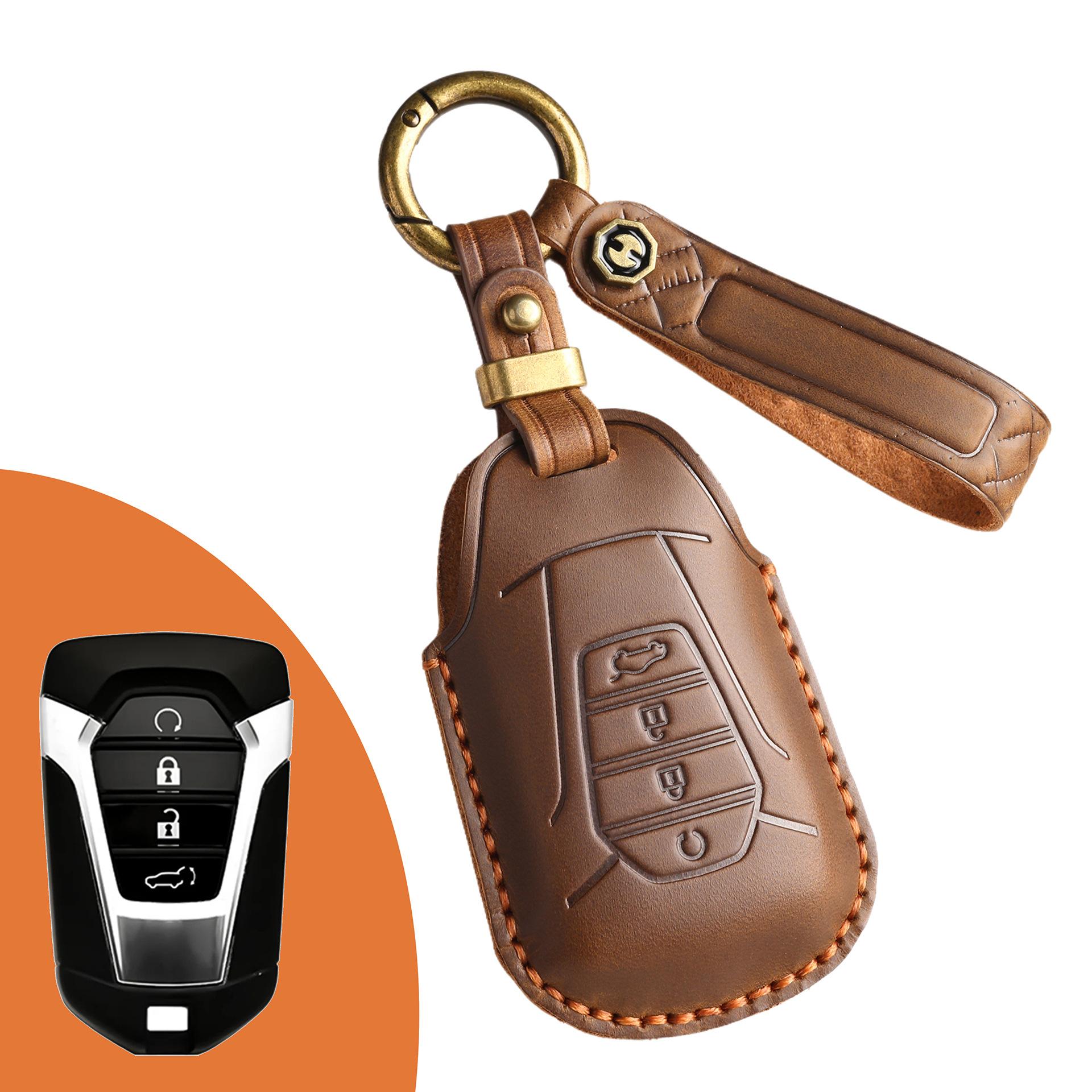 

Retro key cover is suitable for 23 Jiangxi Isuzu D-MAX new dmax car all-inclusive pickup leather case коричневий