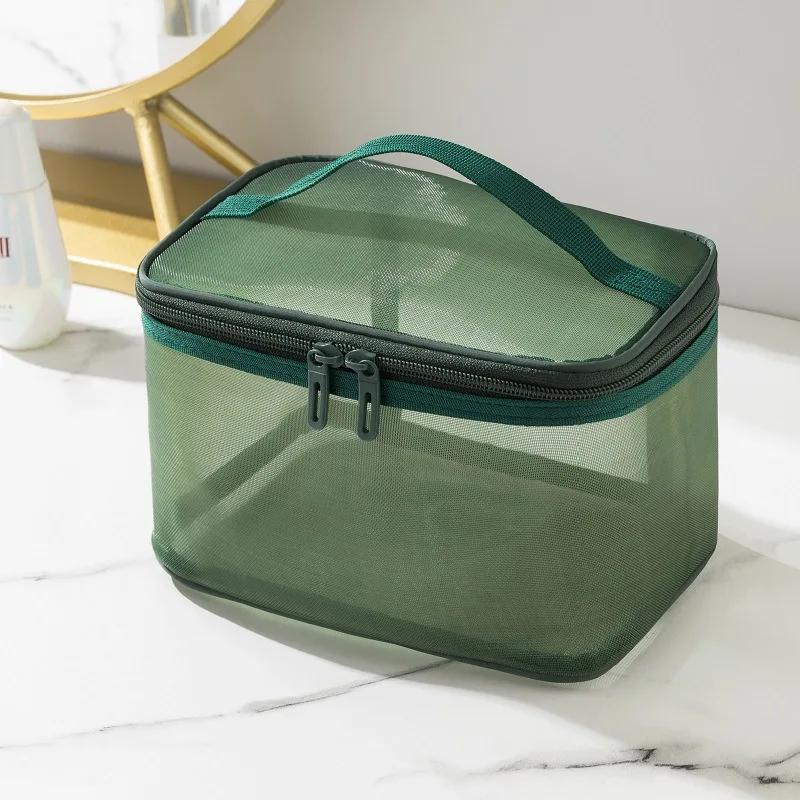 Dames Transparante Mesh Reizen Cosmetische Tas Make-up en Toiletartikelen Kit Opbergtas Make-up Organizer Tas