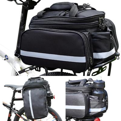 Bolsa para Bicicleta Mellbo, Bolsa para Bagageiro de Bicicleta, Bolsa de Ombro, Expansível 15L-25L de Capacidade, Fechamento com Velcro, Bolso com Zíper, Porta-Copos