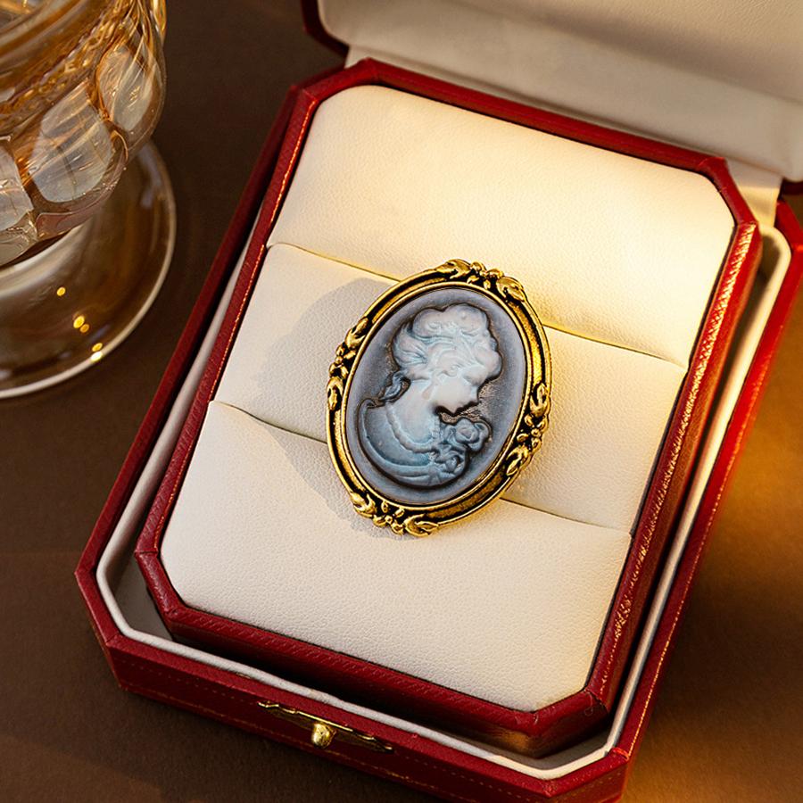 

Вінтажна камея Елегантна брошка з портретом голови королеви для жінок Антикварна весільна брошка для букета Одяг Ювелірні вироби 2X001