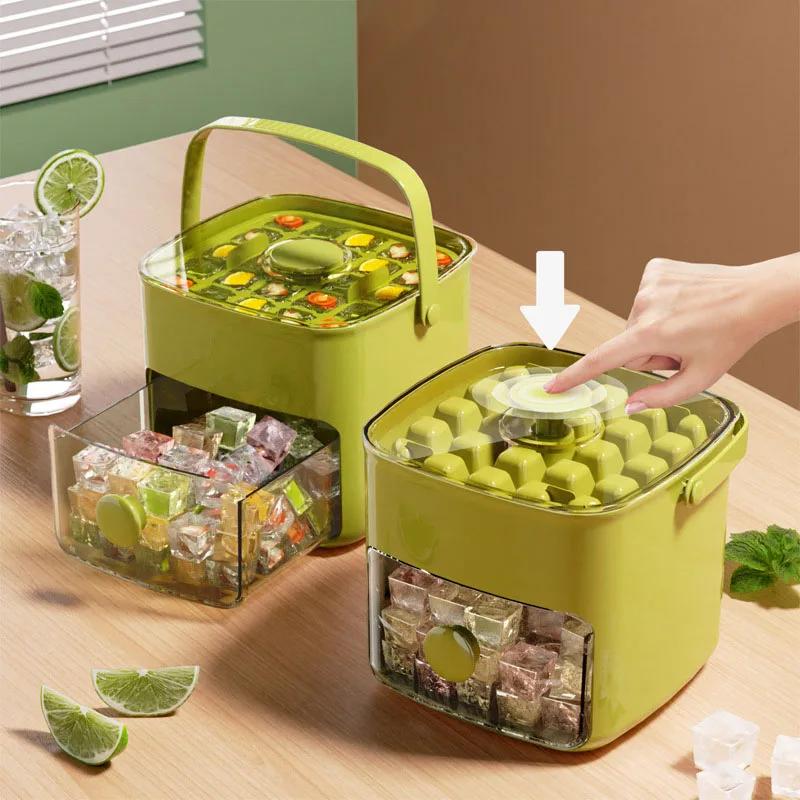 48 Grid Ice Cube Mold Reusable Refrigerator Ice Maker One-touch Easy Release Homemade Ice Cube Tray Mold Home Making Tool