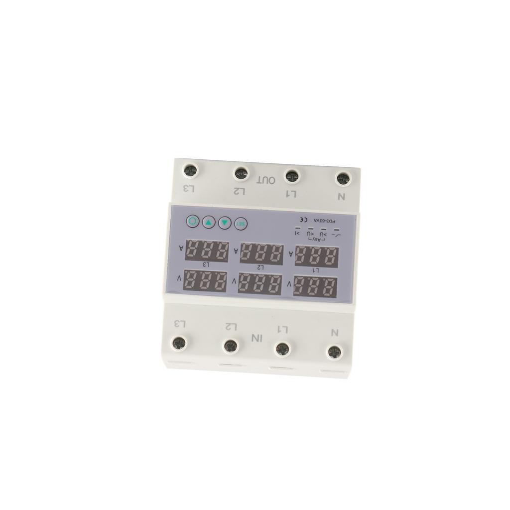 DIN Rail Voltmeter Ammeter 3 Phase DIN Rail Voltmeter Ammeter Automatic Overvoltage Overcurrent Protector AC230-300V