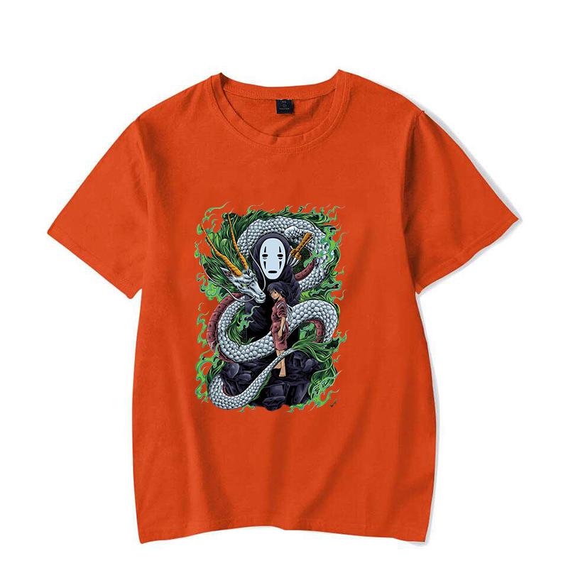 Hot Anime No Face Man Ogino Chihiro Printing T-shirt Women Men Fashion Short Sleeve Street Casual Personality Summer T-shirt