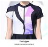 2026 Women's One-Piece Skirted Swimsuit, Short Sleeve, Plain Patchwork Design, Customizable.