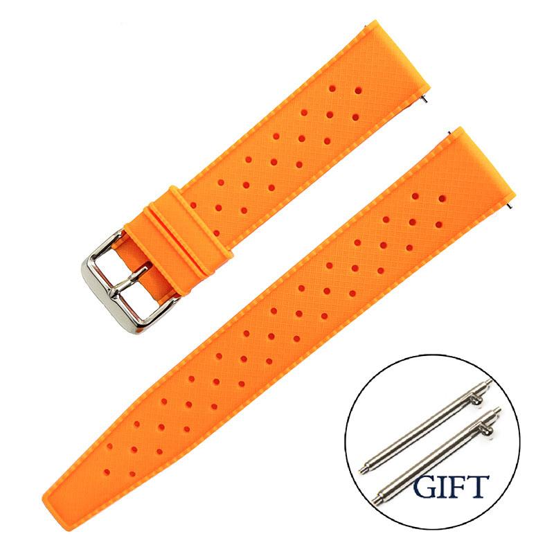 Tropical Silicone Watch Straps 18mm 20mm 22mm Quick Release Watchband for Omega Bracelet Belt Breathable Waterproof Rubber Bands