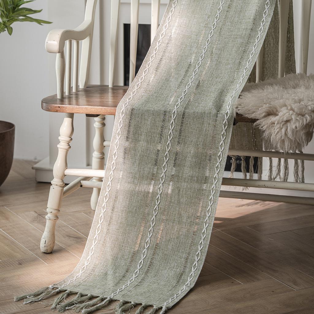 Nordic Jacquard Geometric Table Flag Fringed Fashion Tea Flag Dining Flag Long Polyester Cotton Tablecloth