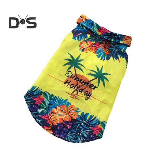 

Футболка для собак Hawaii Dog Shirt, летняя футболка с цветочным принтом для домашних животных, дышащая одежда для собак, пляжная толстовка для щенков на берегу моря для маленьких и средних собак и кошек M жёлтый