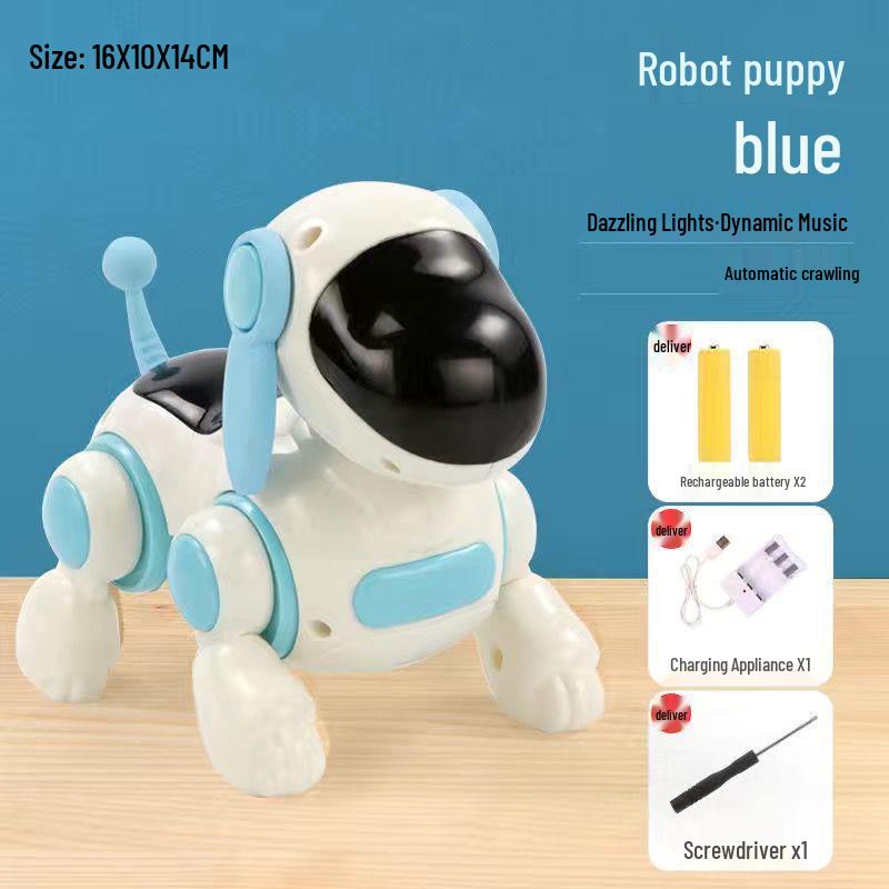 Interactive Electric Dog Toy: Lights, Music, Barking & Walking - Early Education & Crawling Guide for Ages 1-3