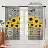 2pcs 2D Flat Printing Window Curtains Sunflowers Mason Jars Butterflies Polyester Without Electricity All Season Party & Holiday