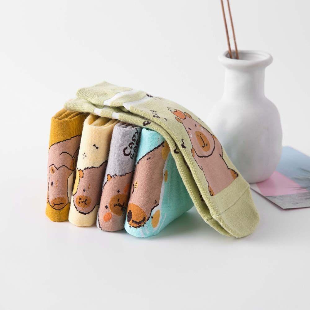 Anime Capybara Socks Letter Socks for Women Novelty Short Ankle Socks  Daily