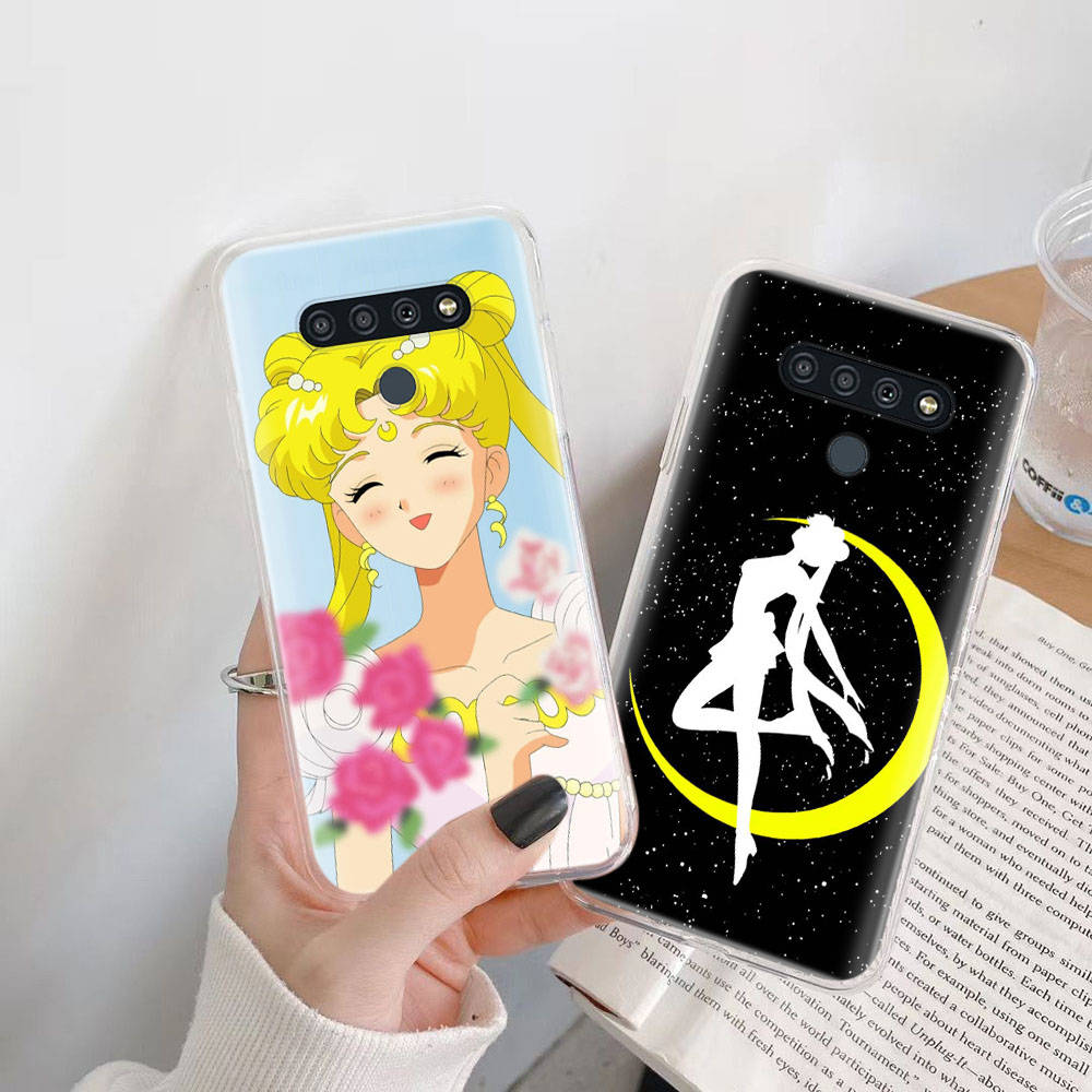 Transparent Case for Samsung A04 A14 A23 M33 M53 Realme 10 9 C35 C55 VIVO X80 Infinix Hot 30 Note 11 Tecno Spark 8P Pro W-67 Sailor Moon Girls