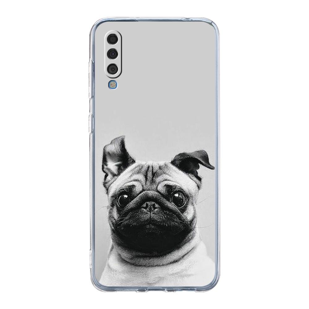 Phone Case For Samsung A56 A36 A26 A16 A14 A12 A22 A32 5G A34 A42 A52 A54 A50 A70 A40 A20S A04S A06 Cover Animal Pug close up