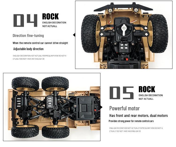 Large Remote-Control Off-Road Military Truck: High-Speed 4WD Climbing Toy for Kids
