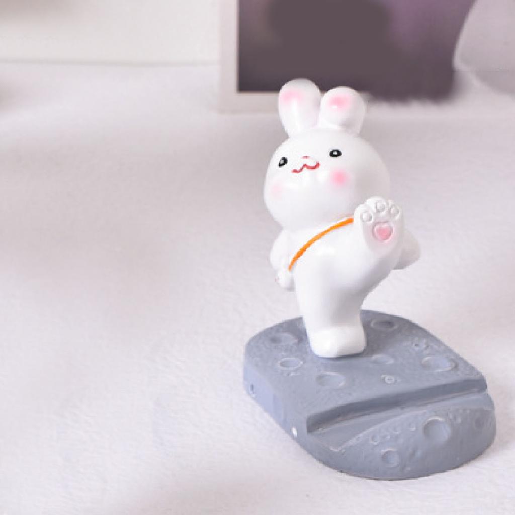 Cute   Cell Phone Stand Cartoon Resin Bunny Phone Holder Desk for Student Room Decoration