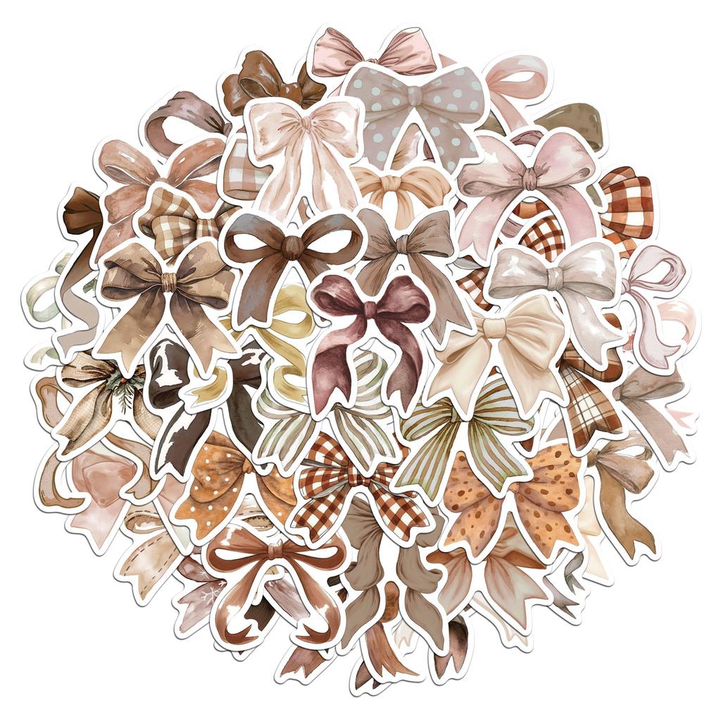 50PCS Butterfly Tie Stickers Exquisite Hand Account Materials Phone Cases Laptop Suitcases Water Cups Waterproof Stickers