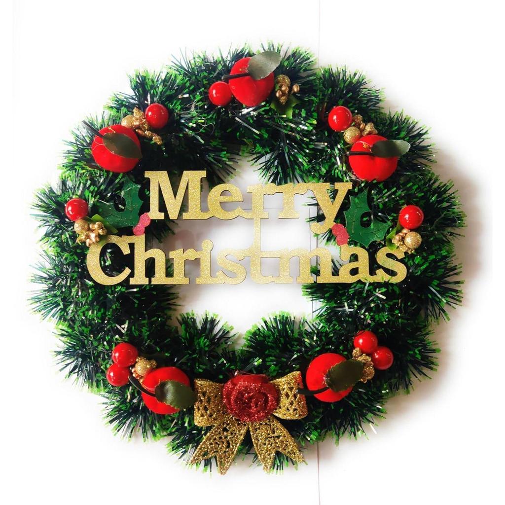 Designer Christmas Wreath/Wall Hanging/Decoration for Xmas Party/Christmas Decorations for Home/Gifts/Wreath - (Green Pine, 10 Inch)