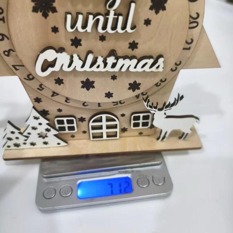 Creative Wooden 3D Christmas Countdown Calendar Hanging Decoration Suitable For Holiday Party Home Desktop Decoration Ornaments