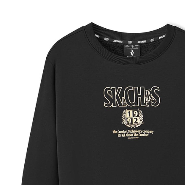Skechers Sports League Series Ribbed Crew Neck Comfortable Sweatshirt Unisex sweatshirt L325U086-0018