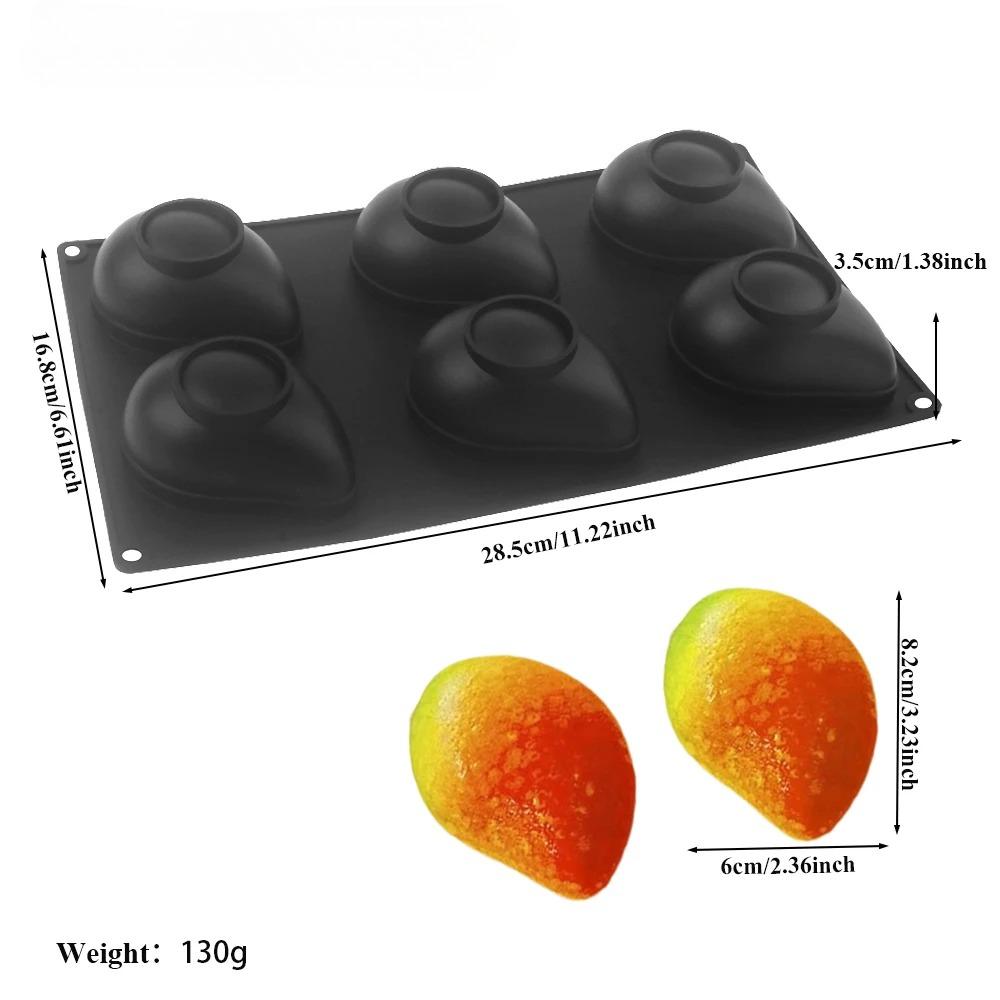 Stampo in Silicone per Torta Mousse al Mango a 6 Cavità Stampo per Dessert al Cioccolato a Forma di Frutta Stampo per Pasticceria Francese