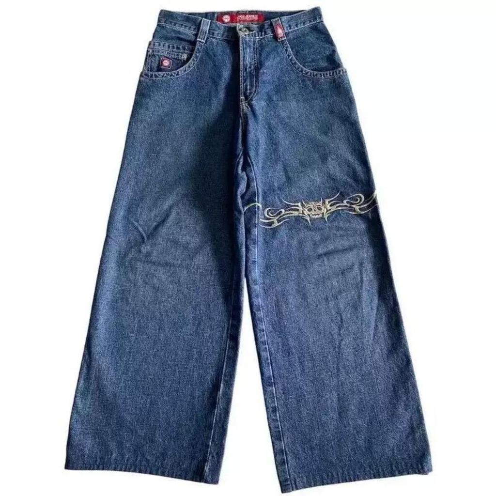 ZYLLO Y2K Jeans Goth Stampato Grafico Bargy Jeans Moda Hip Hop Streetwear Harajuku Casual Jeans a Gamba Larga